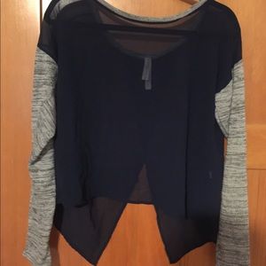 See through cute blue top